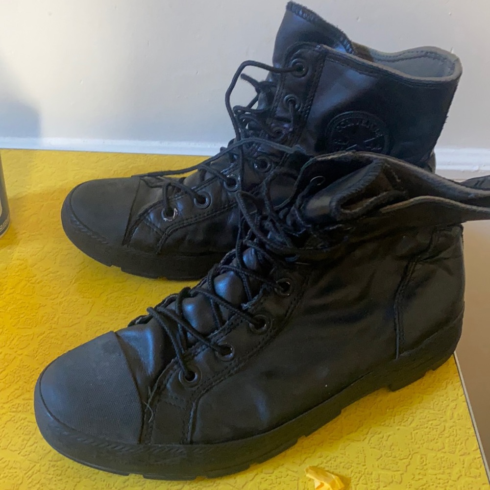 Converse Black Leather Boots